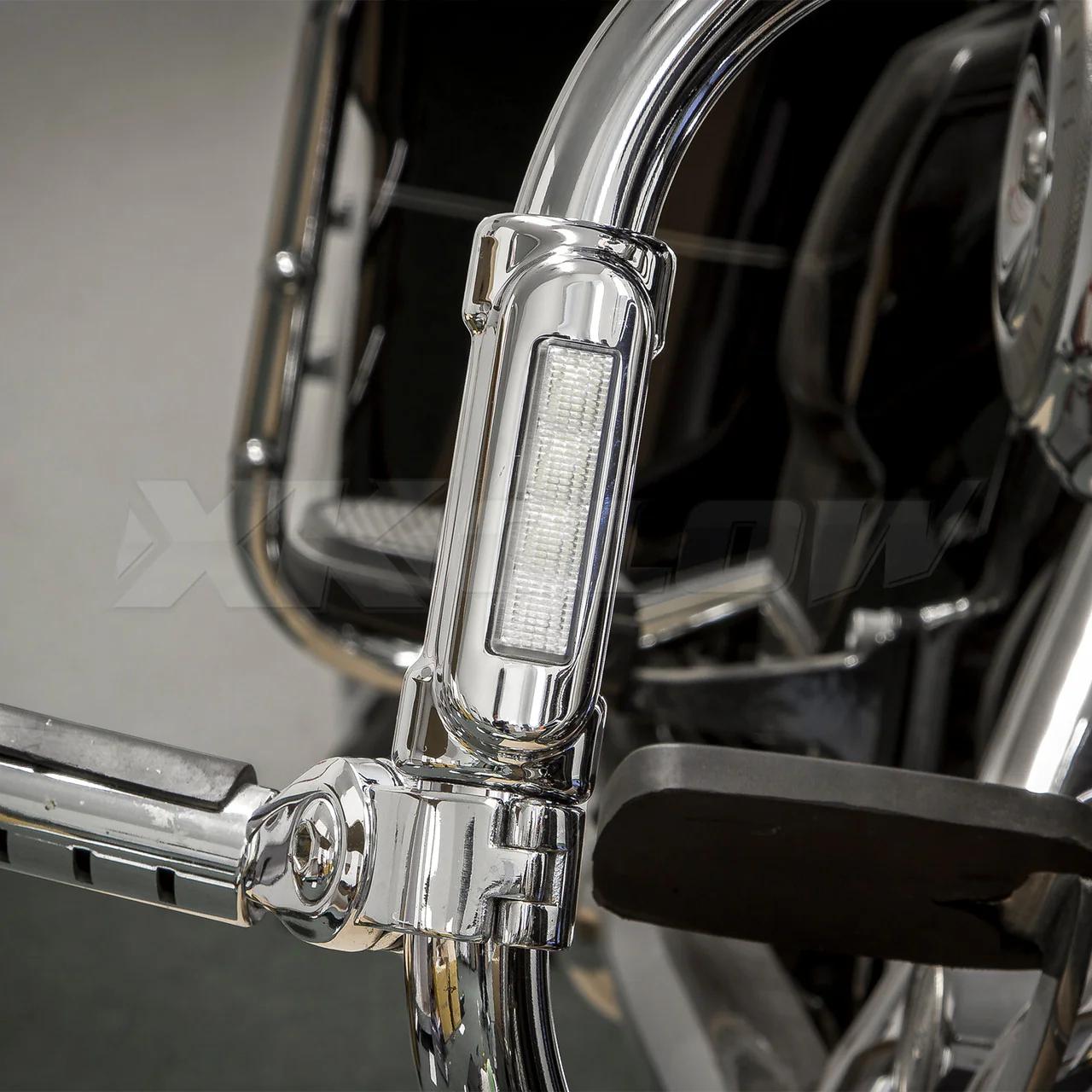 XKGlow Motorcycle Highway Bar Switchback Driving Lights DRL Turnsignal - Chrome - Image 4