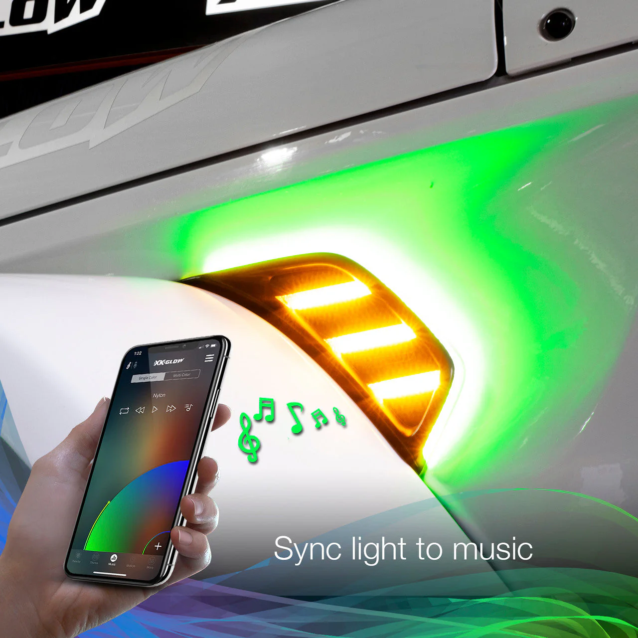 XKGlow RGB + Amber Fender Vent Jeep Wrangler JL/ Gladiator JT w/ Turn Signal Running Light / XKChrome Smartphone App - Image 7
