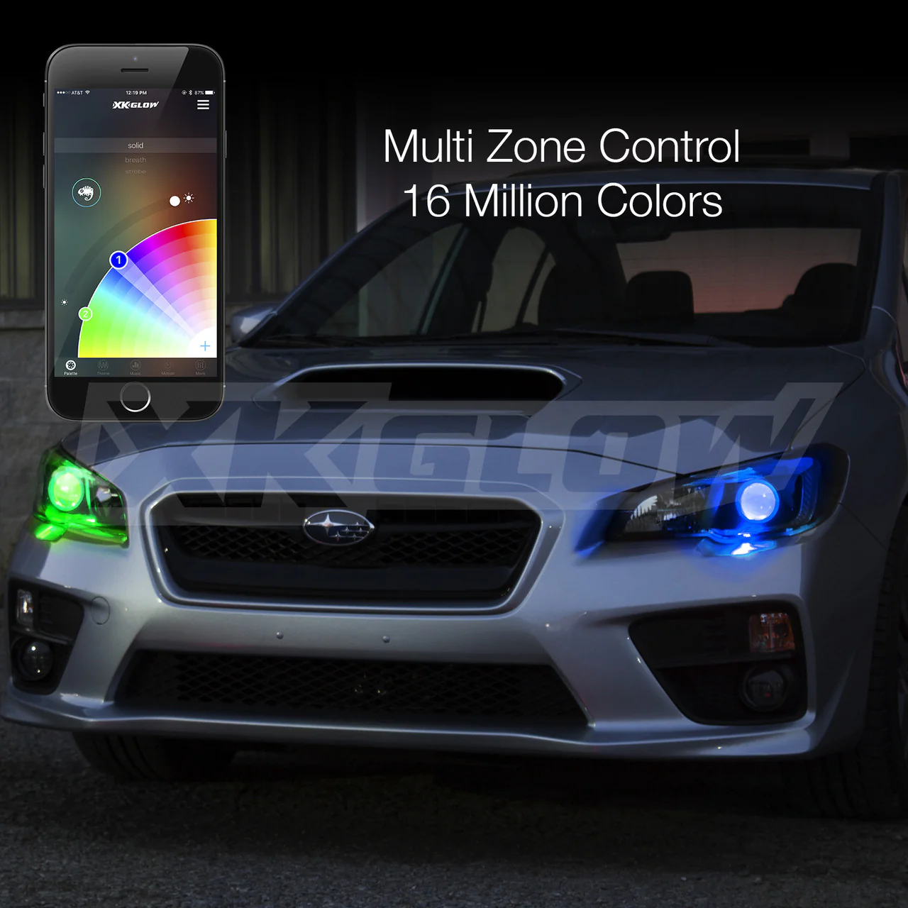 XKGlow RGB Devil Eye Kit for Headlights w/ Xkchrome Smartphone App - Image 3