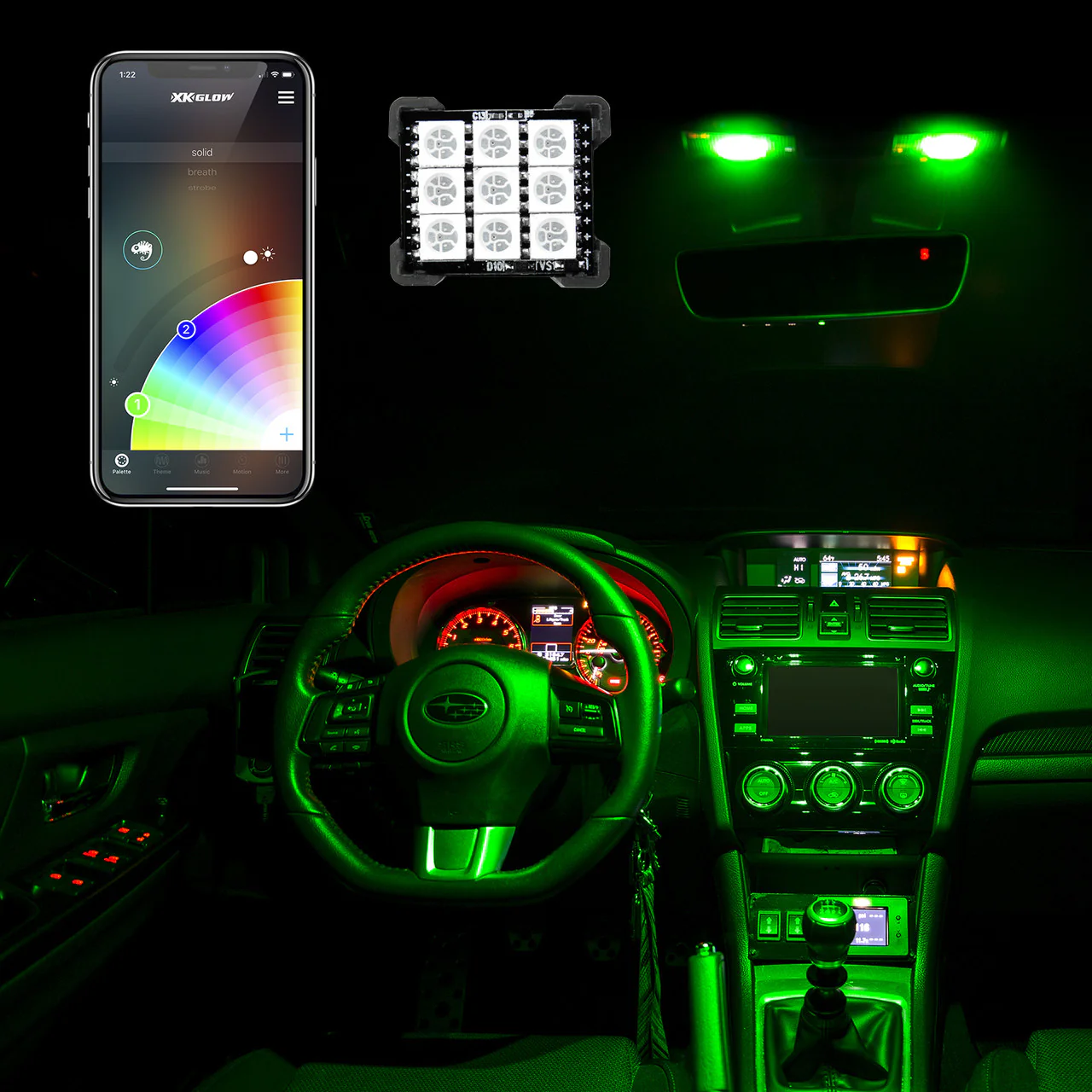 XKGlow RGB Festoon LED Panel/ XKchrome Bluetooth App Controlled Dome Bulb - Image 2