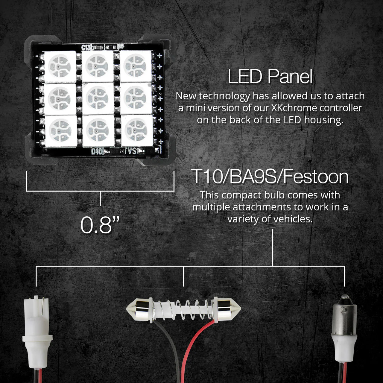XKGlow RGB Festoon LED Panel/ XKchrome Bluetooth App Controlled Dome Bulb - Image 3