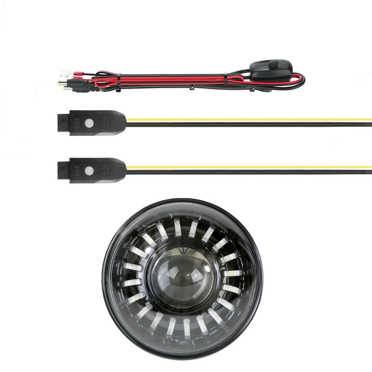 XKGlow RGB LED Headlight XKchrome Bluetooth App Controlled Kit (Harley) - 7 inches