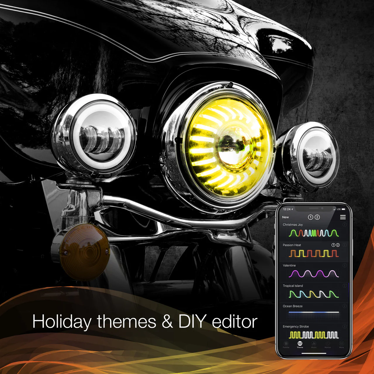 XKGlow RGB LED Headlight XKchrome Bluetooth App Controlled Kit (Harley) - 7 inches - Image 6