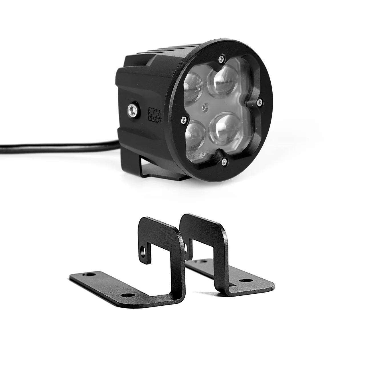 XKGlow Round XKchrome 20w LED Cube Light w/ RGB Accent Light Driving Beam w/ Fog Light Bracket - Driving/ Flood/ Fog/ Spot Beam - Image 4