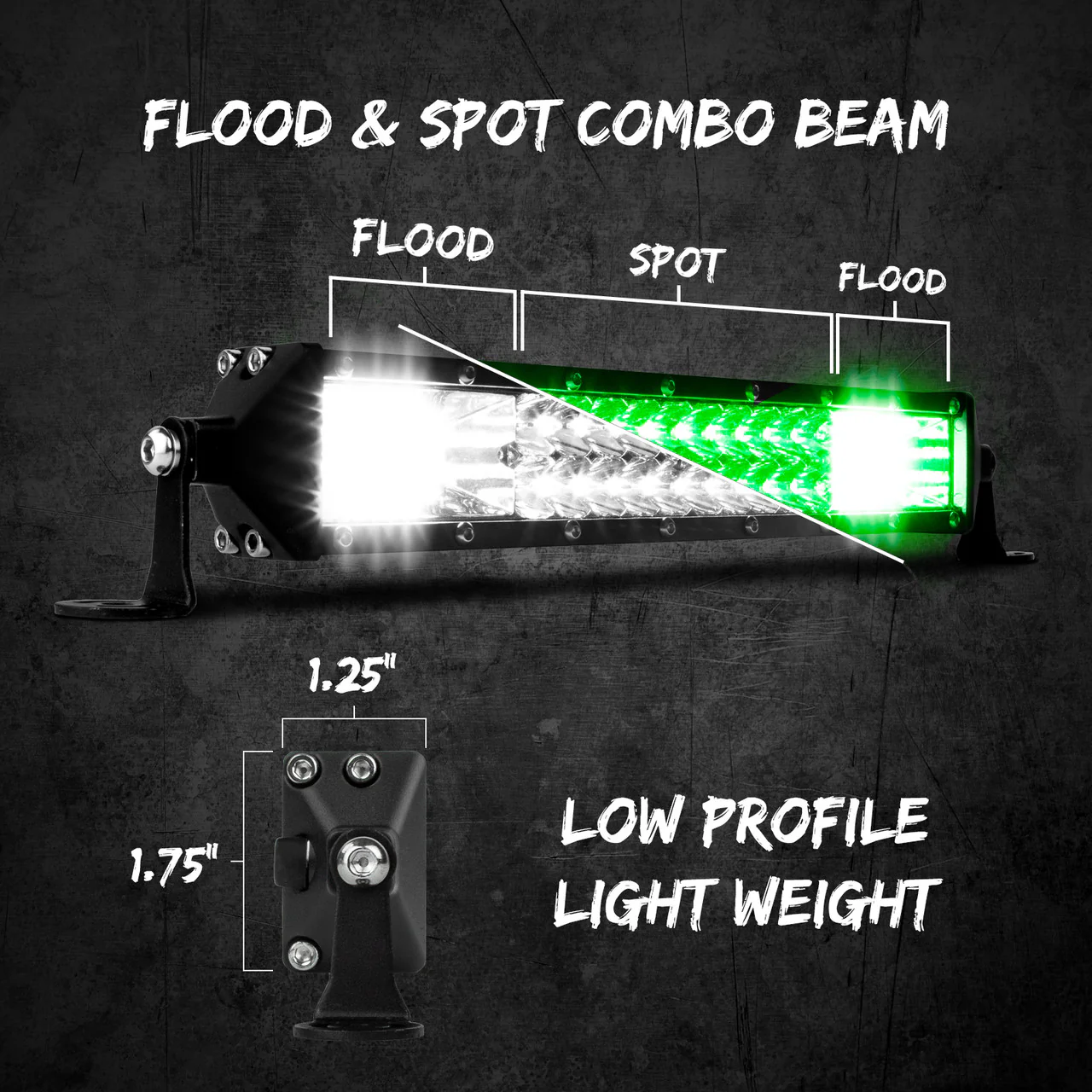 XKGlow  2-in-1 LED Light Bar w/ White & Hunting Green Flood & Spot Work Light + Free Wiring Harness [3 Year Warranty] 10/ 20/ 30 Inches - Image 4