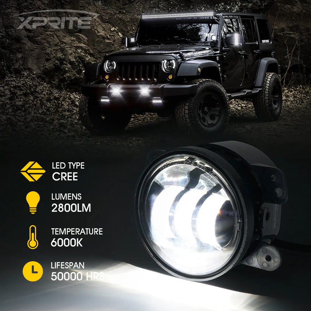 Xprite 4" LED Fog Light Dodge Magnum (2005-2008) Explore Series - Image 3