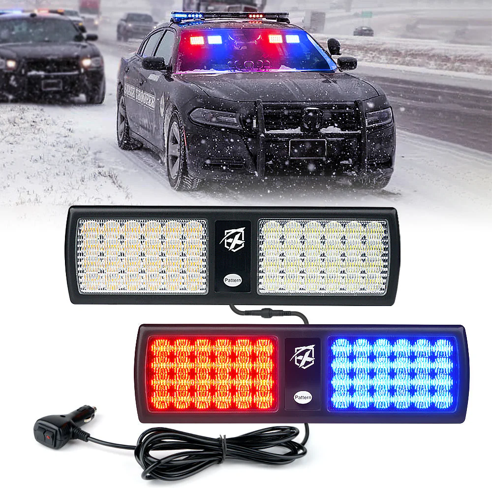 Xprite Agent Series Dual Windshield Sun Visor Strobe Lights - Image 3