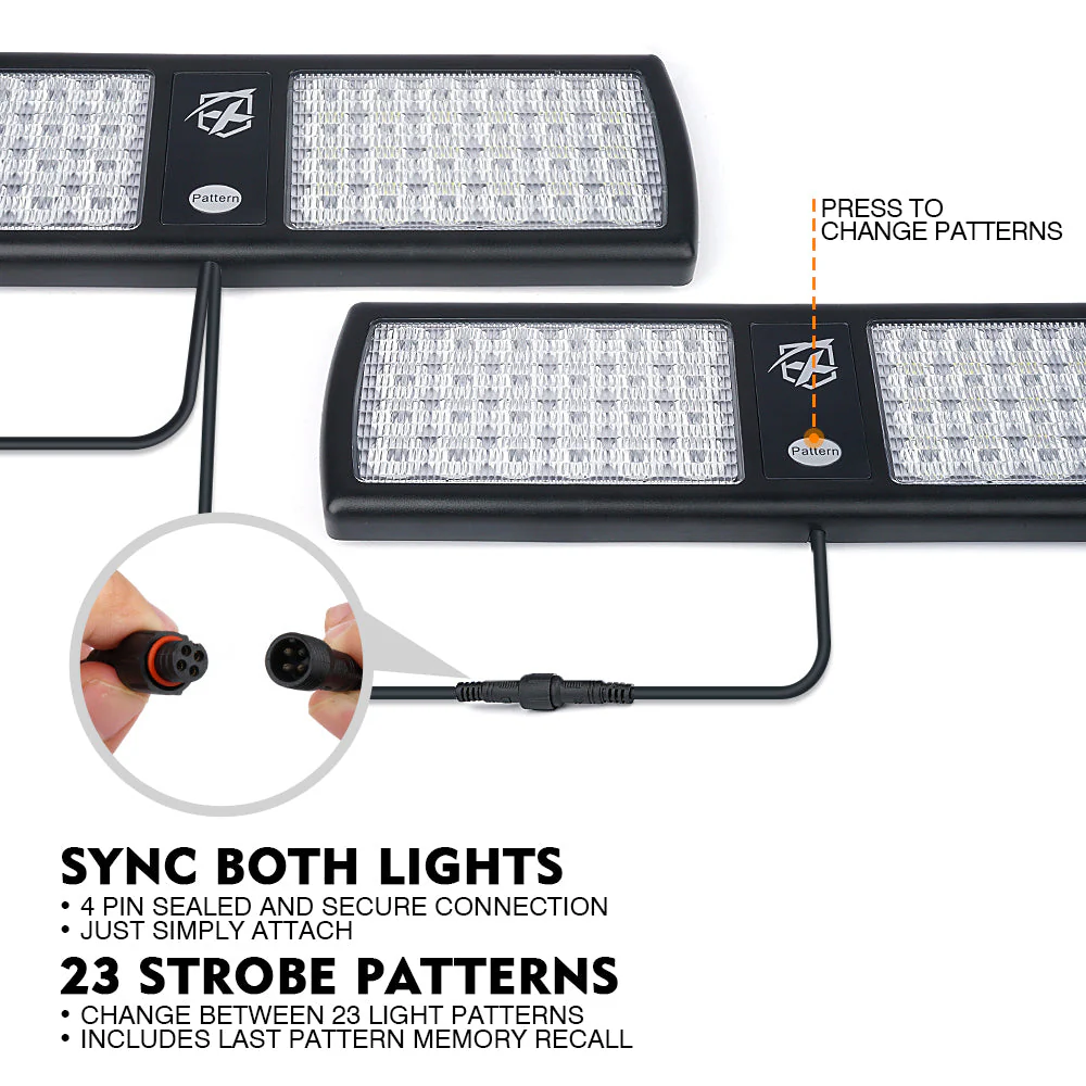 Xprite Agent Series Dual Windshield Sun Visor Strobe Lights - Image 6