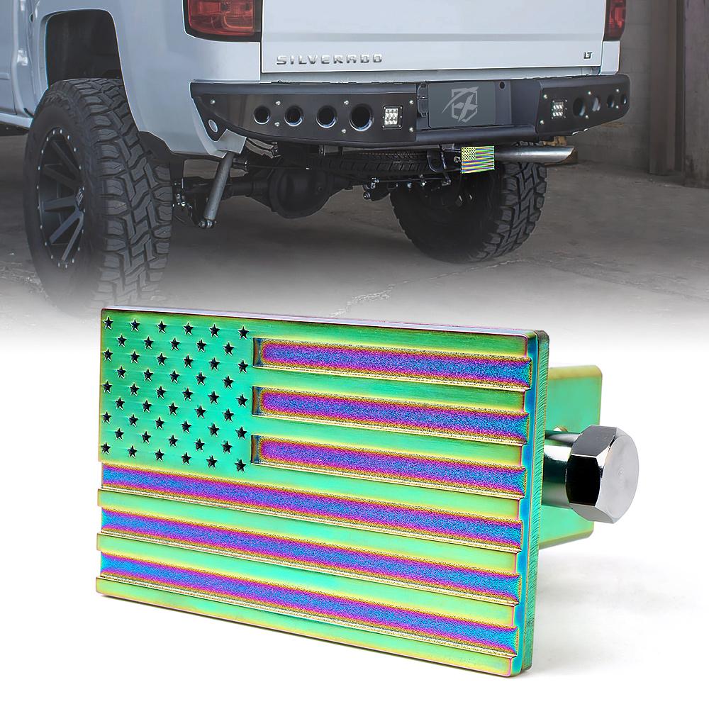Xprite Aluminum Trailer Hitch Cover with U.S. American Flag - 2" Receivers - Image 3