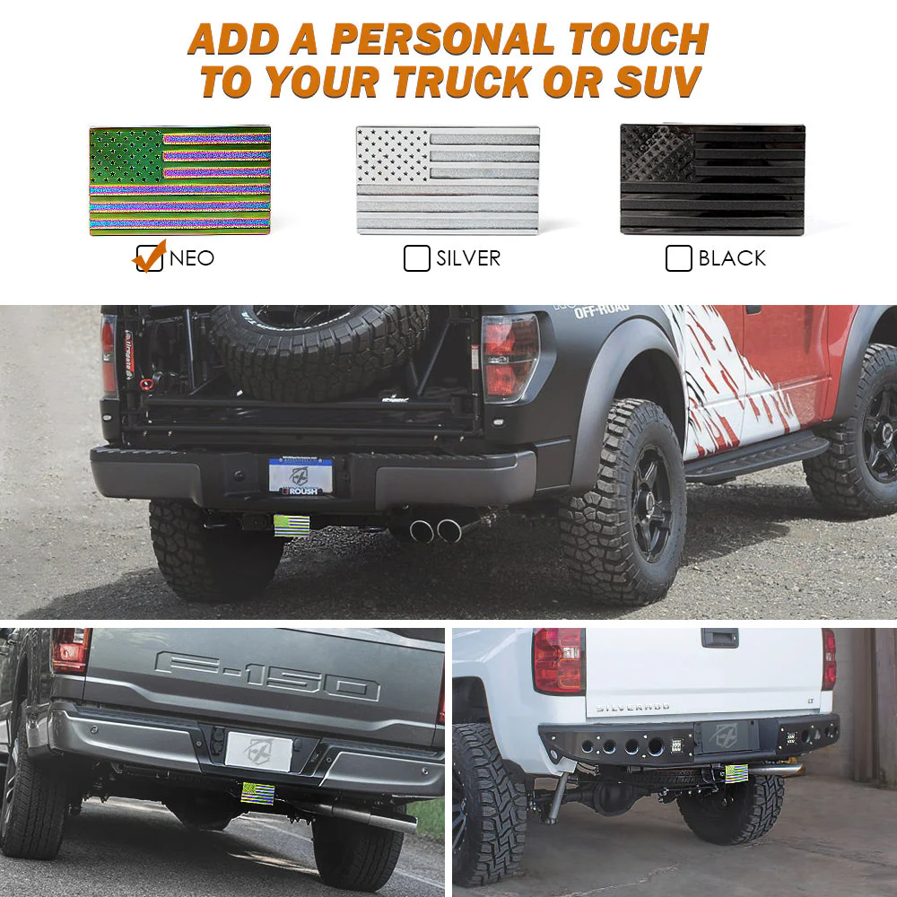 Xprite Aluminum Trailer Hitch Cover with U.S. American Flag - 2" Receivers - Image 5