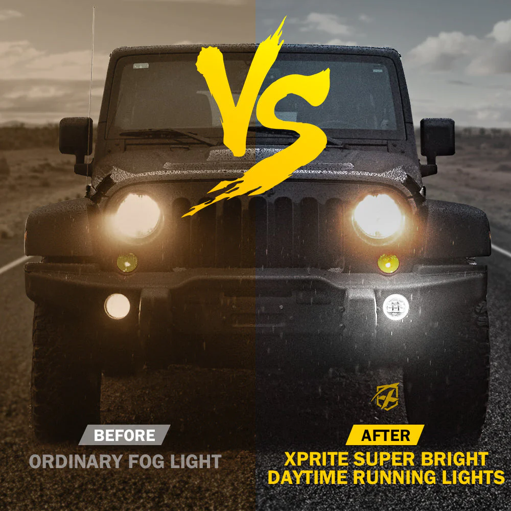 Xprite 4 Inch Halo LED Fog Lights Jeep Gladiator JT (2019-2022) [Escapade Series] Multiple Color Options - Image 8