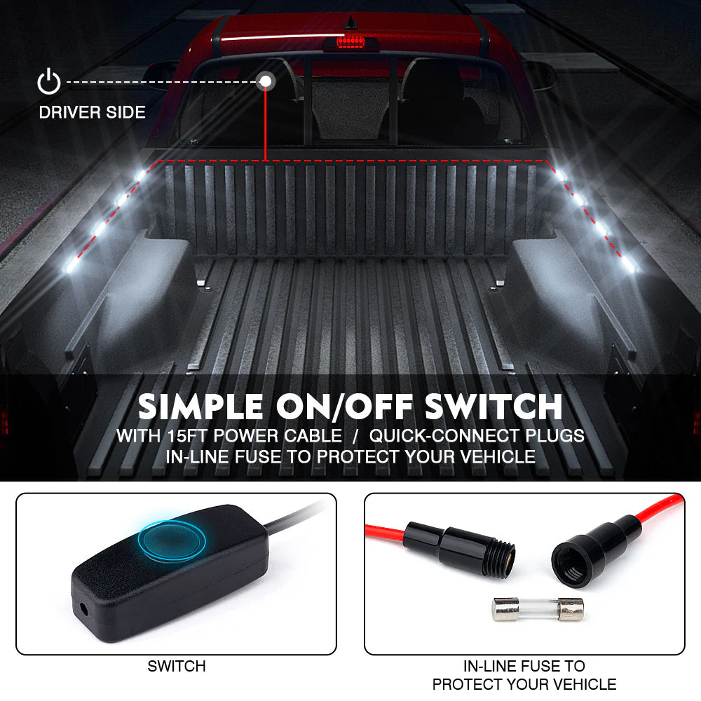 Xprite Focal Series Truck Bed RGB LED Lights 8 Pods Set w/ Remote Control - Image 6