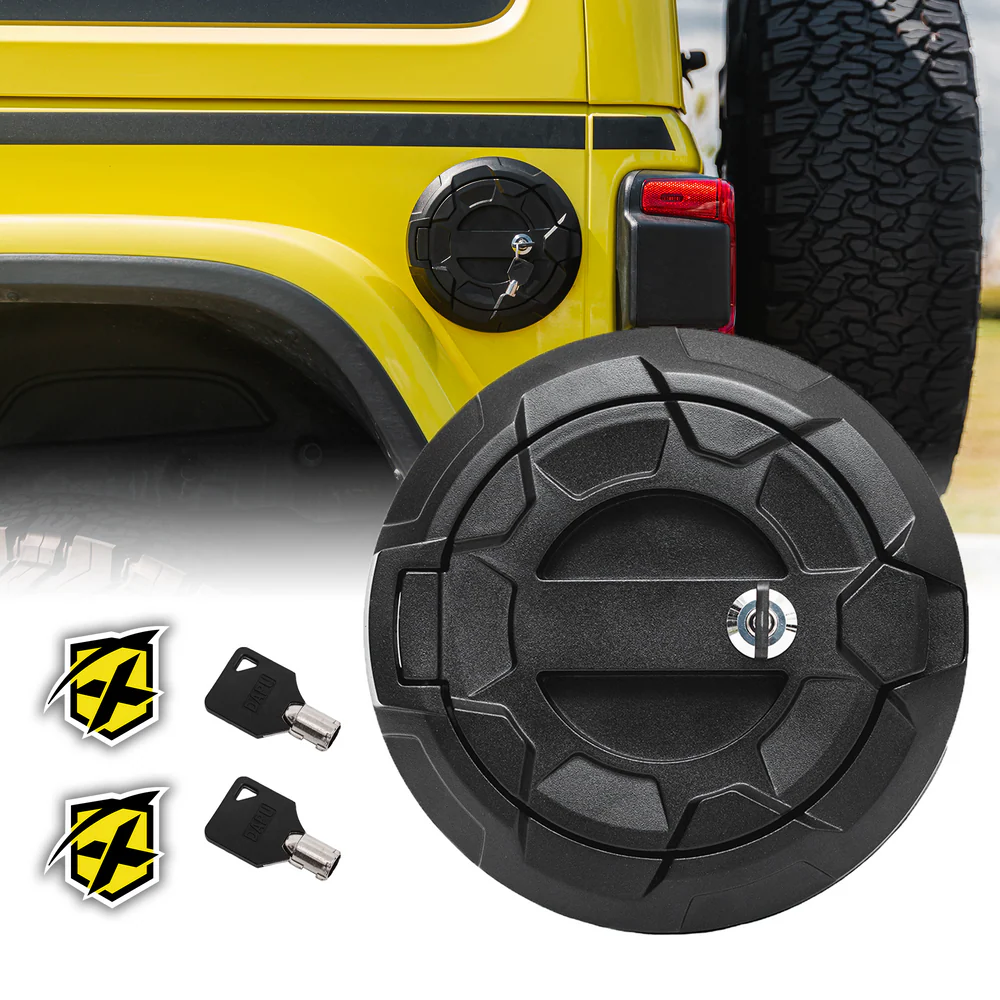 Xprite Gas Cap Cover Jeep Wrangler JL (2018-2022) with Simulated Key Latch - Image 3
