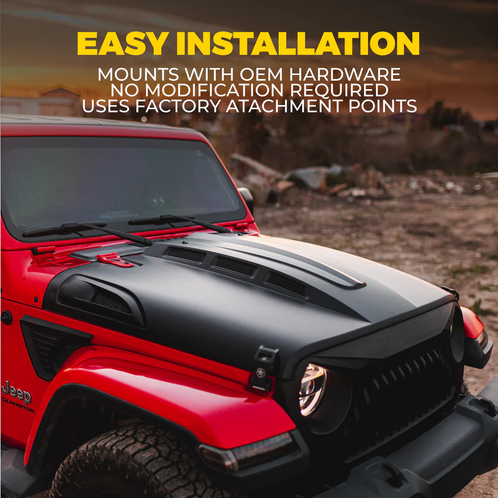 Xprite Heat Dispersion Hood Jeep Gladiator JT (2020-2022) Avenger Series - Image 3
