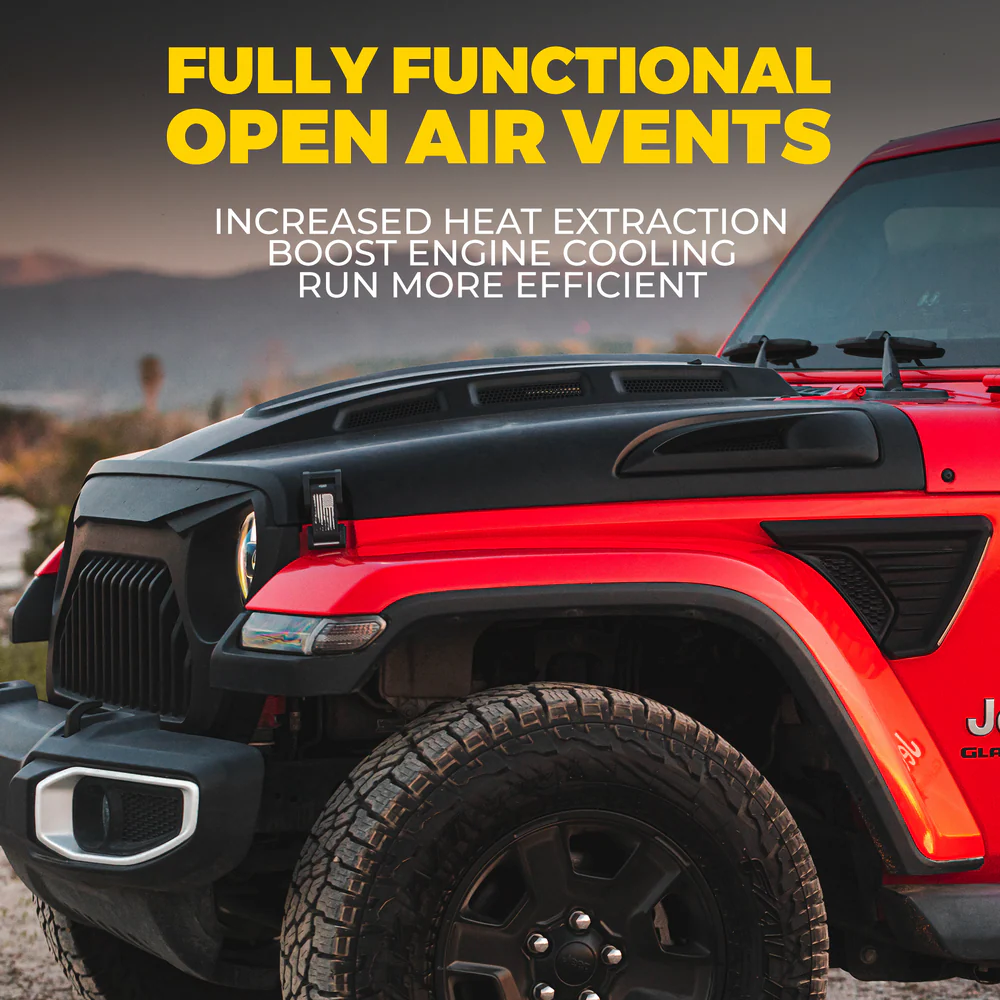 Xprite Heat Dispersion Hood Jeep Gladiator JT (2020-2022) Avenger Series - Image 4