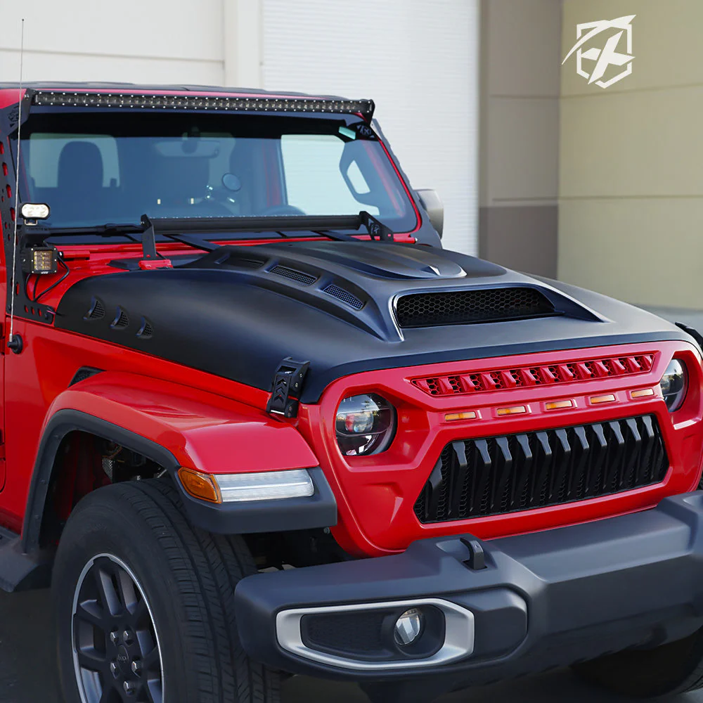 Xprite Hood Jeep Gladiator JT (20-22) [Unpainted - Piranha Series] with Functional Air Vents - Image 7