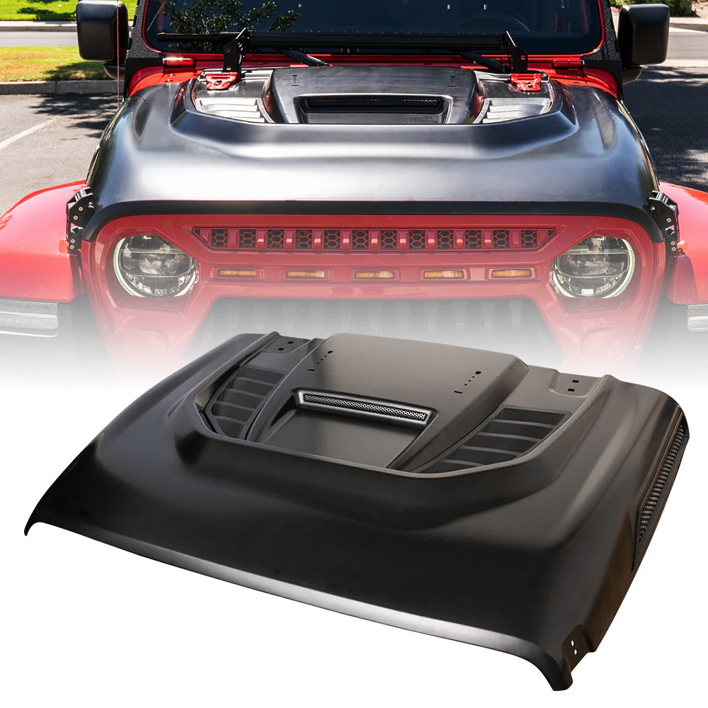 Xprite Hood Jeep Gladiator JT (20-22) [Unpainted - Red Rock Series] w/ Functional Air Vents - Image 2