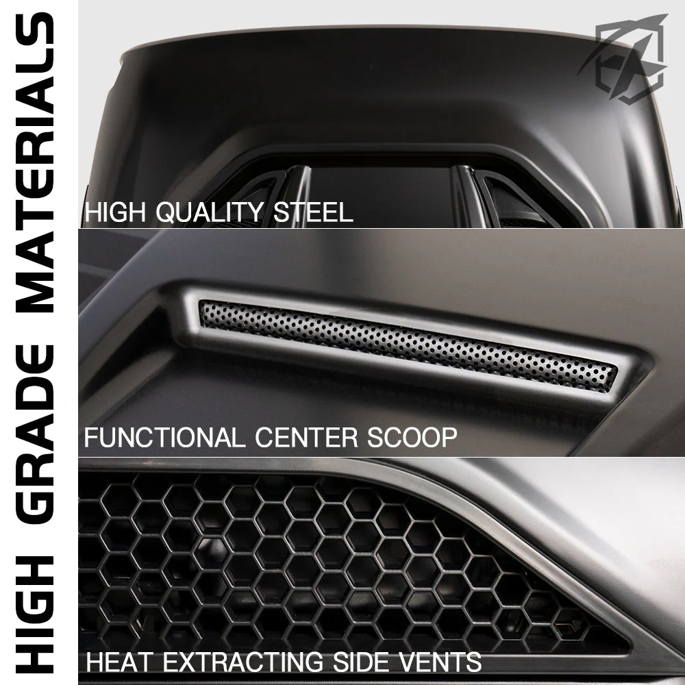 Xprite Hood Jeep Wrangler JL (18-22) [Unpainted - Red Rock Series] w/ Functional Air Vents - Image 5