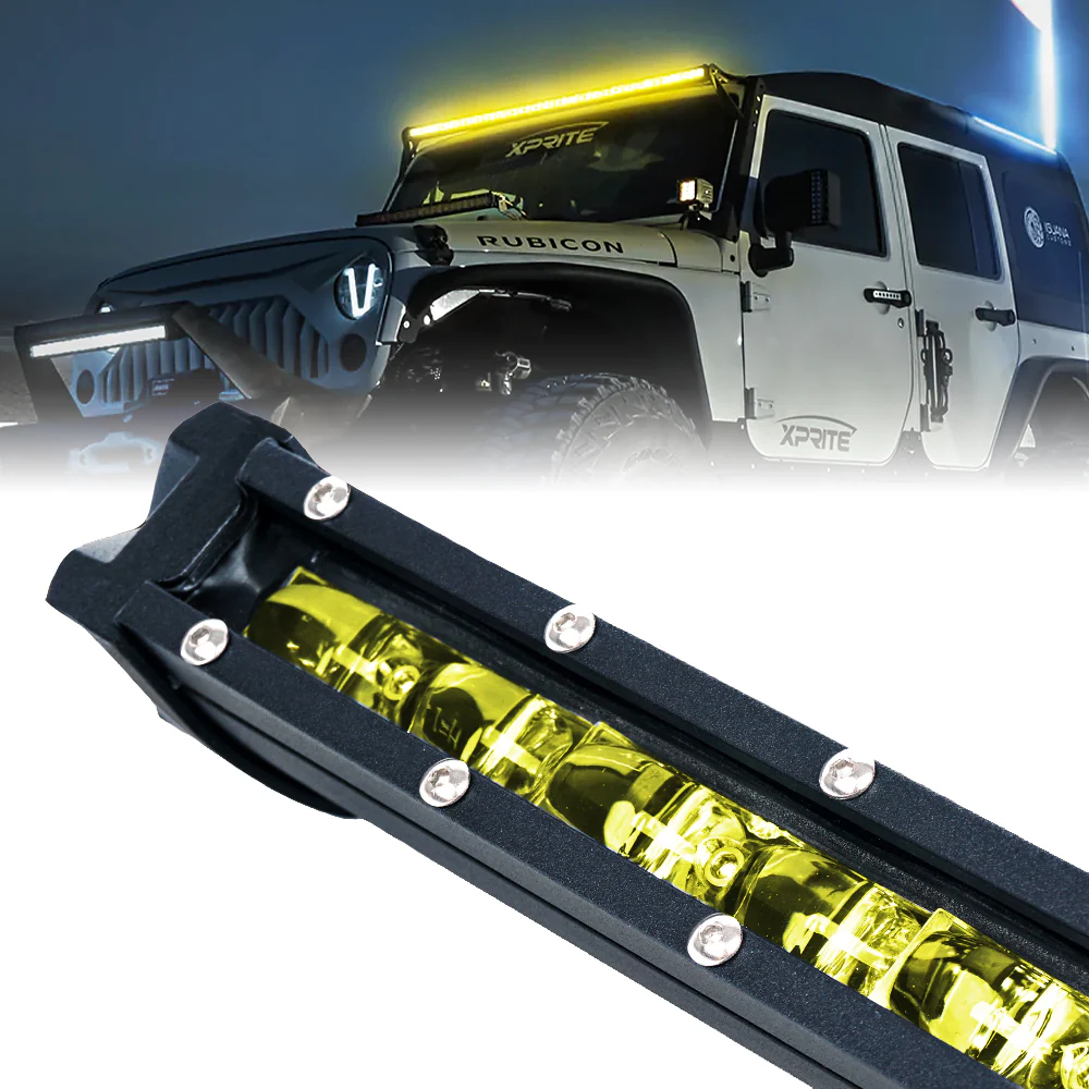 Xprite LED Light Bar [Yellow Flood Beam] Ultra Thin Astro Series - Image 4