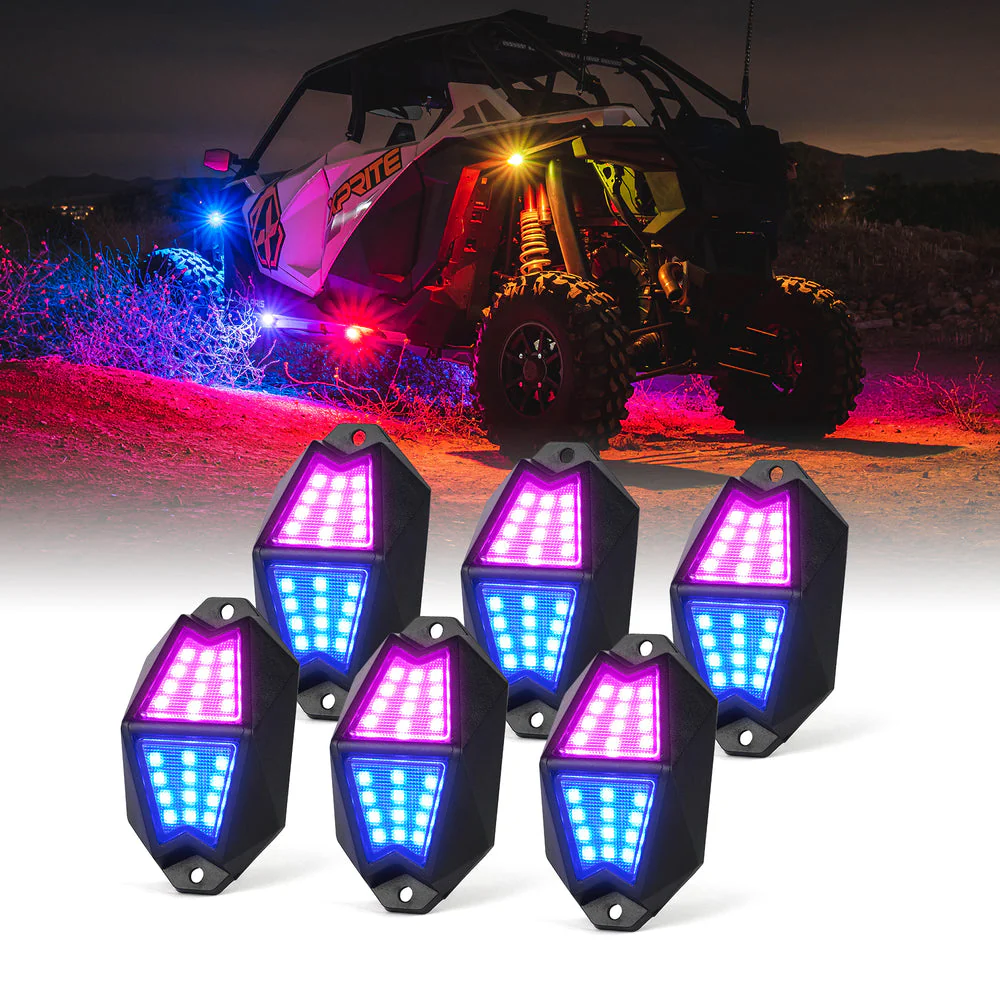 Xprite Multi-Color LED RGB + Pure White Rock Lights - Image 2