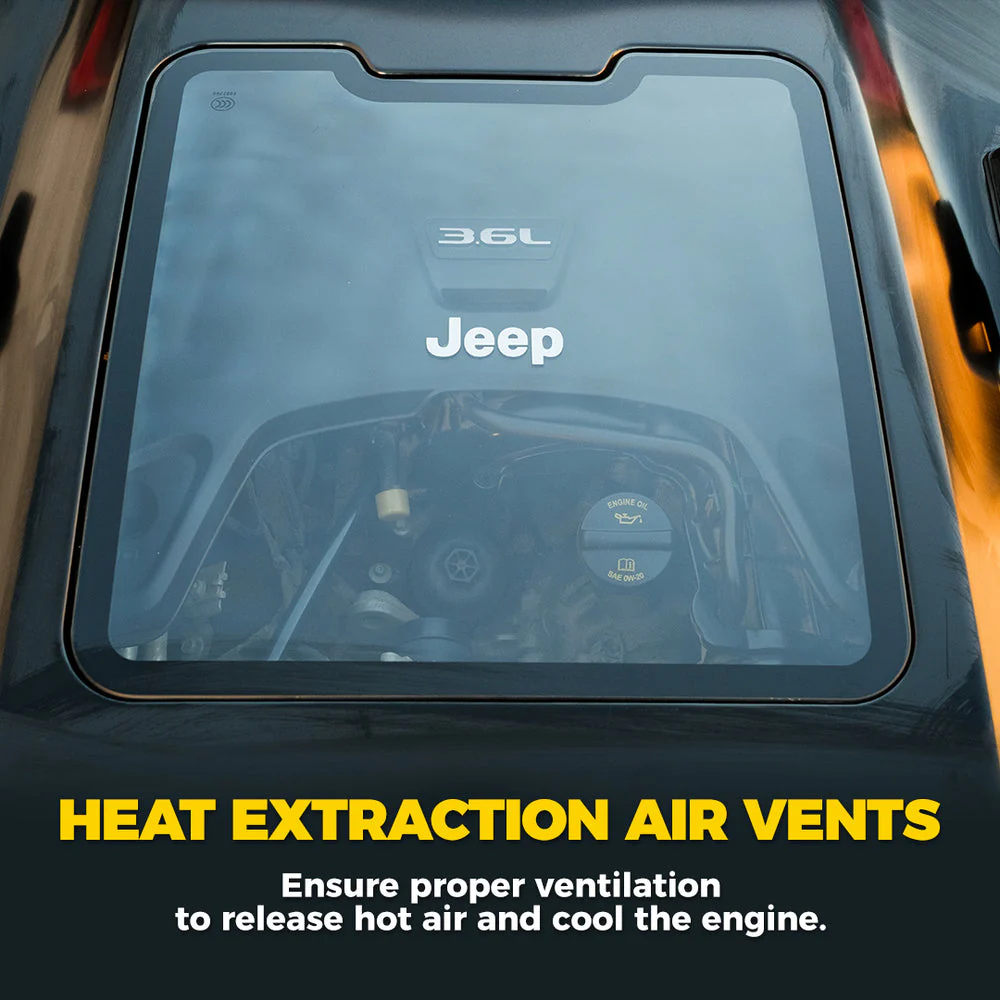 Xprite ZR1 Hood Jeep Wrangler JL (2018-2022) w/ Functional Heat Extractor Vent - Image 4